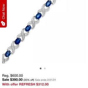 Genuine Sapphire (8 ct. t.w.) & Diamond Accent XO